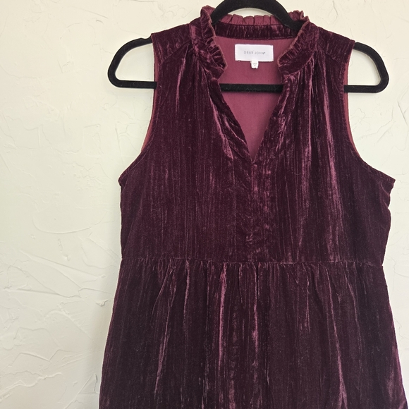 Dear John Velvet Plum Purple Tiered Dress - Picture 4 of 10